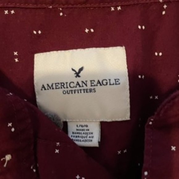 Maroon American Eagle Button-up Shirt - Picture 3 of 3